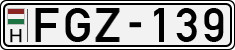 license plates of Hungary, Cars (1990)