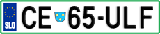 License plate of Slovenia, Cars