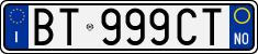 License plate of Italy, Cars (1994 year series)