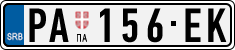 License plate of Serbia, Cars