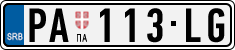 License plate of Serbia, Cars