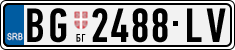 License plate of Serbia, Cars
