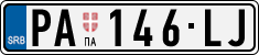 License plate of Serbia, Cars