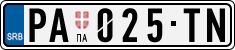 License plate of Serbia, Cars
