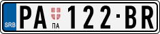 License plate of Serbia, Cars