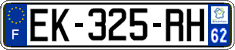 French license plate, SIV (ordinary)