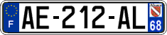 French license plate, SIV (ordinary)