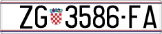 License plate of Croatia, Regular plates