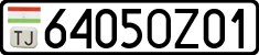 License plate of Tajikistan, Private owners (2009)
