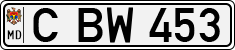 License plate of Moldova, Cars (1992)