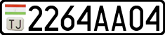 License plate of Tajikistan, Private owners (2009)