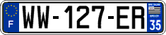 French license plate, SIV (temporary)