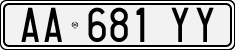 License plate of Italy, Cars (1994 year series)