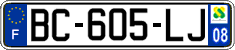 French license plate, SIV (ordinary)