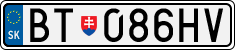 License plate of Slovakia, Cars