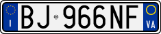 License plate of Italy, Cars (1994 year series)