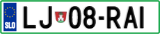 License plate of Slovenia, Cars
