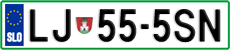 License plate of Slovenia, Cars