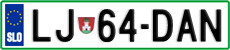 License plate of Slovenia, Cars
