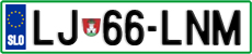 License plate of Slovenia, Cars