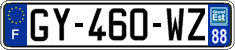 French license plate, SIV (ordinary)
