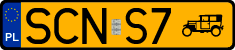 License plates of Poland, Oldtimers