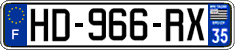 French license plate, SIV (ordinary)