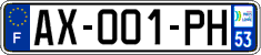 French license plate, SIV (ordinary)