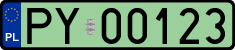 License plates of Poland, Electric vehicles
