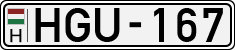 license plates of Hungary, Cars (1990)