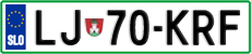 License plate of Slovenia, Cars