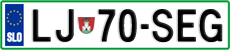 License plate of Slovenia, Cars