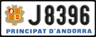 License plate of Andorra, Cars (A 1234)