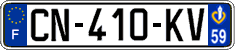 French license plate, SIV (ordinary)