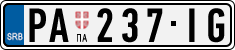 License plate of Serbia, Cars