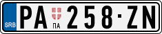 License plate of Serbia, Cars