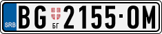 License plate of Serbia, Cars
