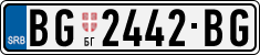 License plate of Serbia, Cars