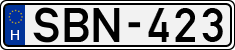 license plates of Hungary, Cars (1990)
