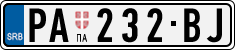 License plate of Serbia, Cars