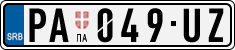 License plate of Serbia, Cars