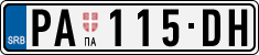 License plate of Serbia, Cars