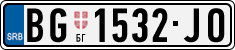 License plate of Serbia, Cars