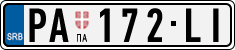 License plate of Serbia, Cars