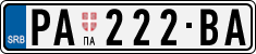 License plate of Serbia, Cars