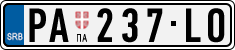 License plate of Serbia, Cars