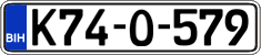 License plate of Bosnia and Herzegovina, Regular plates