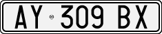 License plate of Italy, Cars (1994 year series)