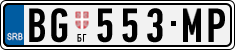 License plate of Serbia, Cars