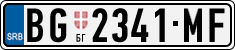 License plate of Serbia, Cars